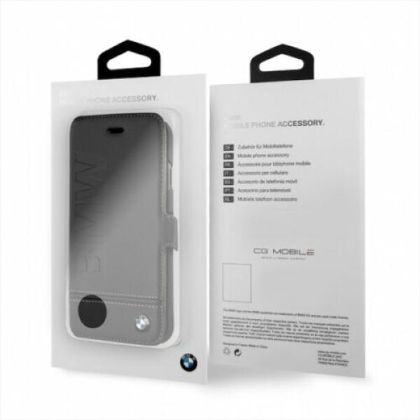 BMW Etui Luxus Leder Book Case Kartenfach für iPhone 12 mini schwarz
